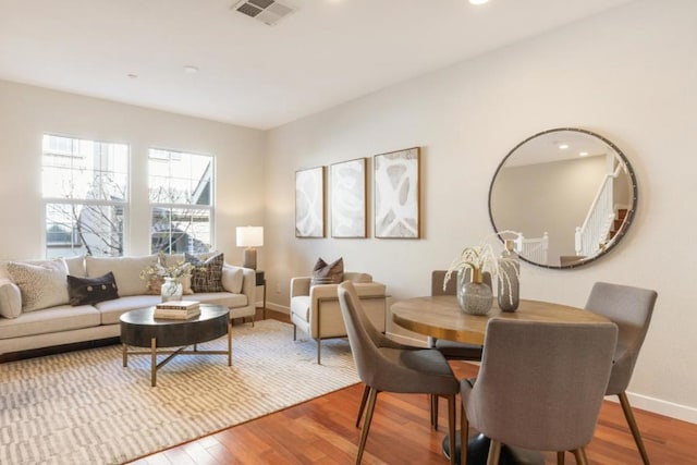 living room with hardwood / wood-style floors