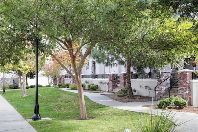 view of community featuring a yard