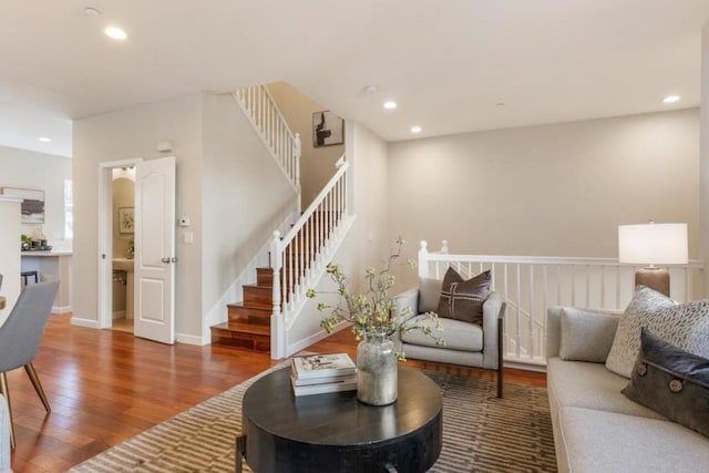 living room featuring hardwood / wood-style floors