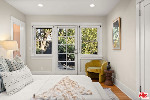 bedroom featuring hardwood / wood-style floors