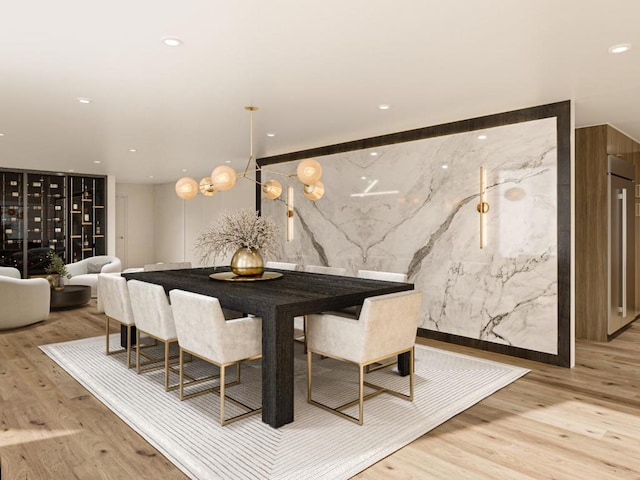 dining room featuring light hardwood / wood-style floors