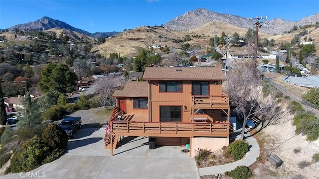 drone / aerial view with a mountain view