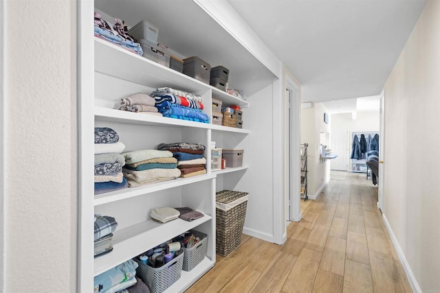 hall featuring light hardwood / wood-style flooring