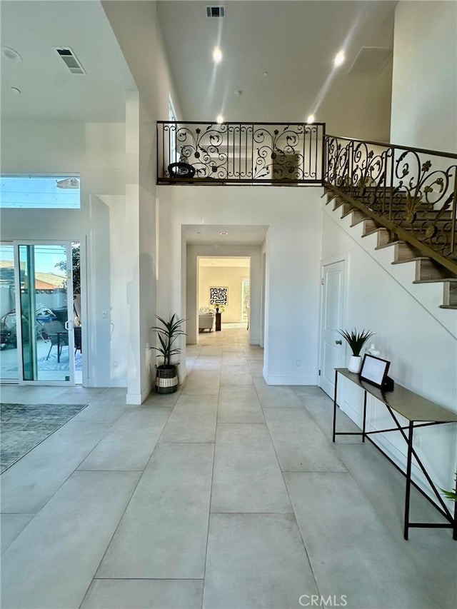 corridor with a towering ceiling