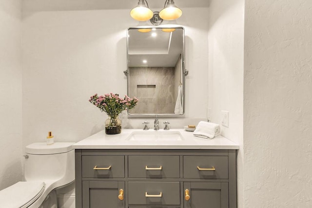 bathroom with toilet and vanity