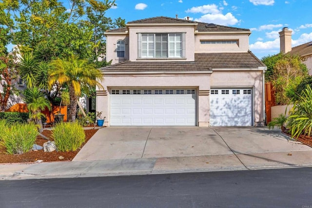 view of front property with a garage