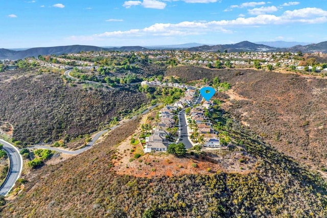 aerial view featuring a mountain view