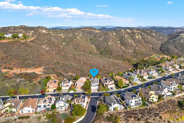 drone / aerial view with a mountain view