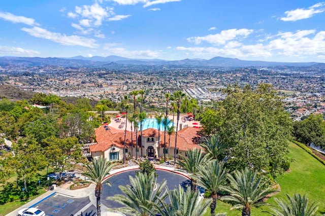 aerial view featuring a mountain view