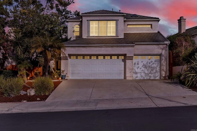 view of front facade with a garage