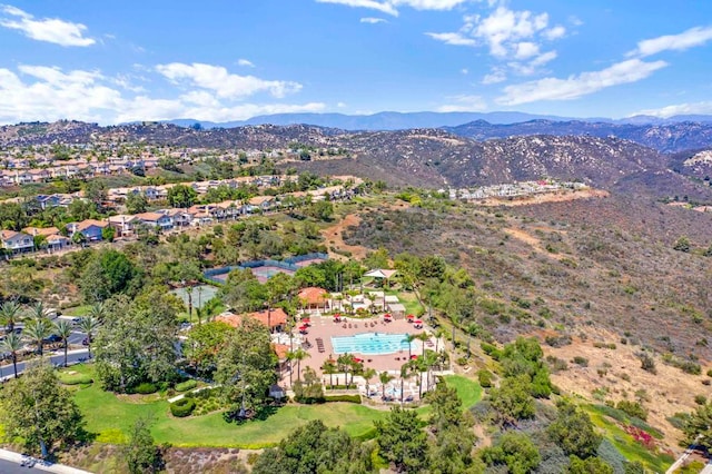 aerial view featuring a mountain view