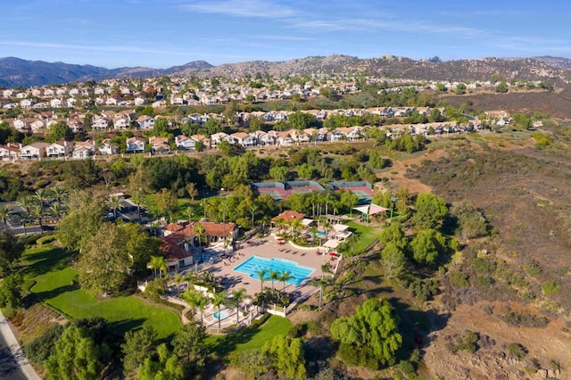 bird's eye view with a mountain view