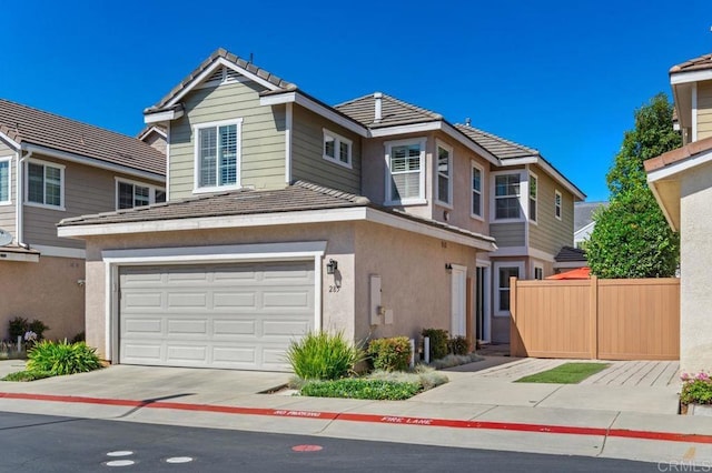 front facade with a garage