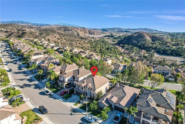 bird's eye view featuring a mountain view