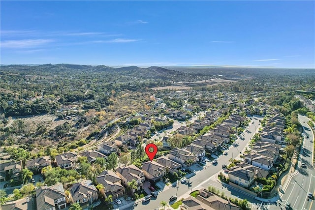 aerial view featuring a mountain view