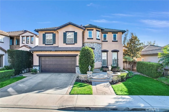 mediterranean / spanish-style home featuring a garage