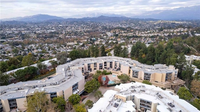 aerial view with a mountain view