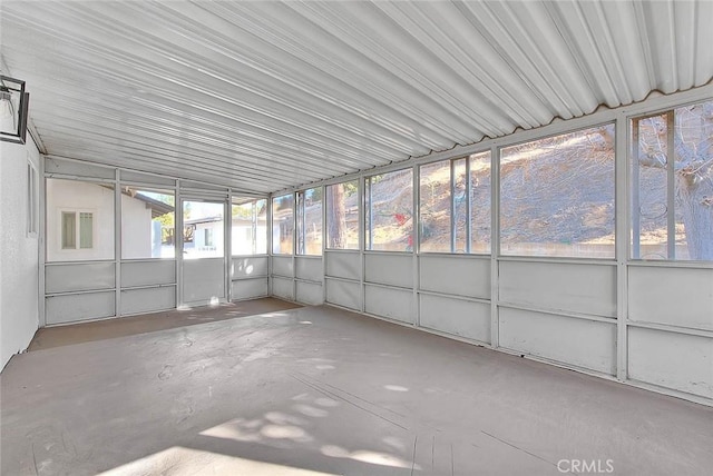 view of unfurnished sunroom