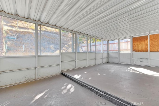 view of unfurnished sunroom