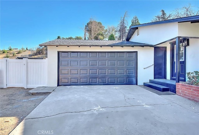 view of garage