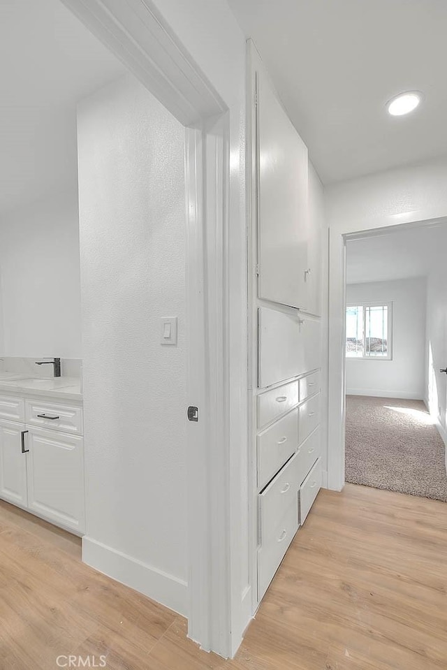 bathroom featuring wood-type flooring