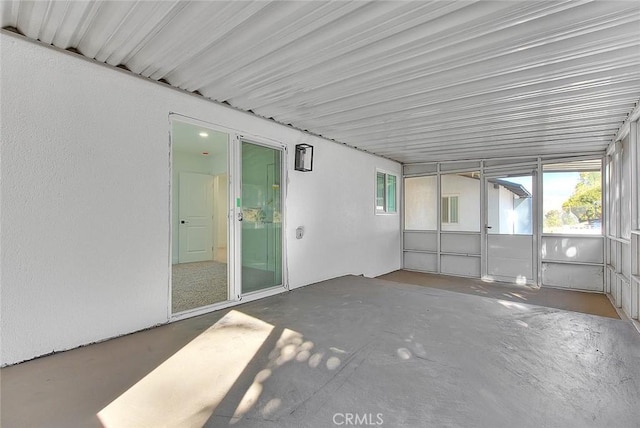 view of unfurnished sunroom