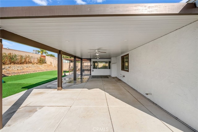 view of patio / terrace with ceiling fan