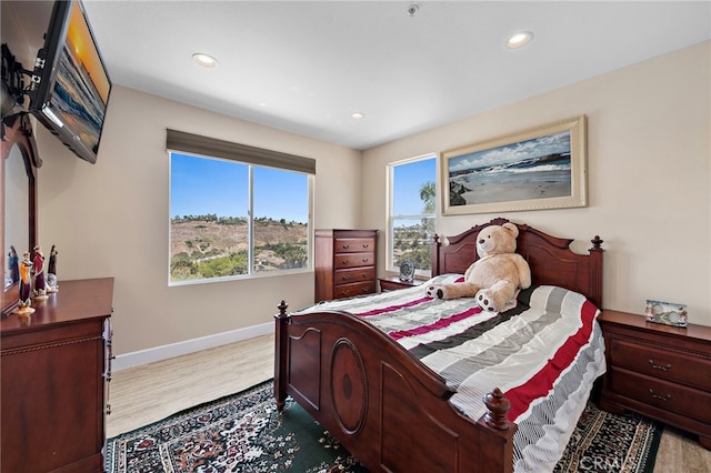 2438 Calle Aquamarina, San Clemente, CA 92673 - bedroom featuring baseboards, wood finished floors, and recessed lighting