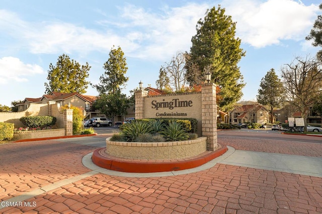 view of community sign