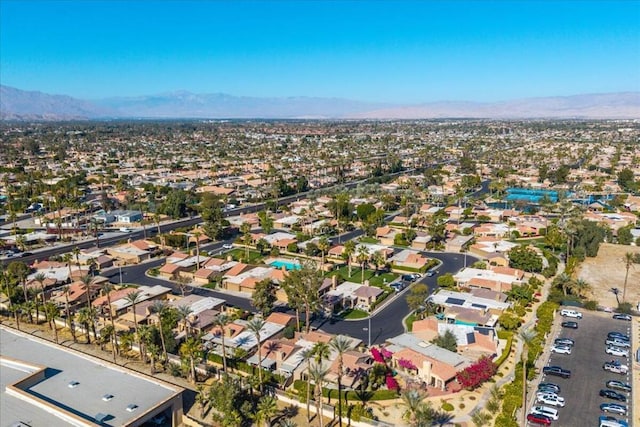 aerial view with a mountain view