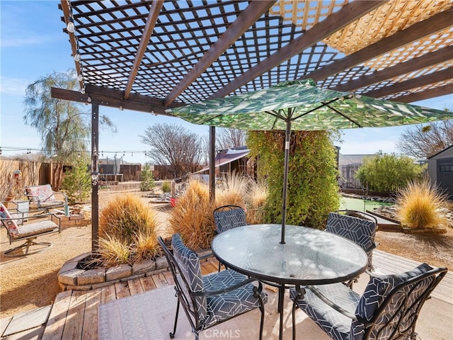 view of patio / terrace with a pergola