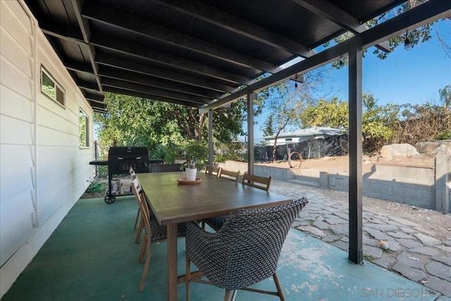 view of patio / terrace featuring grilling area