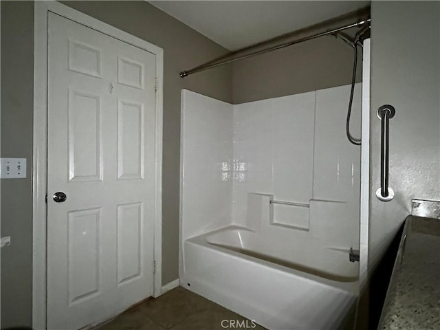 bathroom with shower / tub combination and tile patterned floors