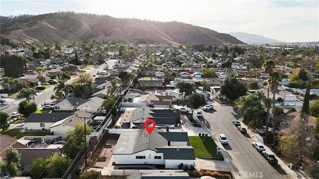 drone / aerial view with a mountain view