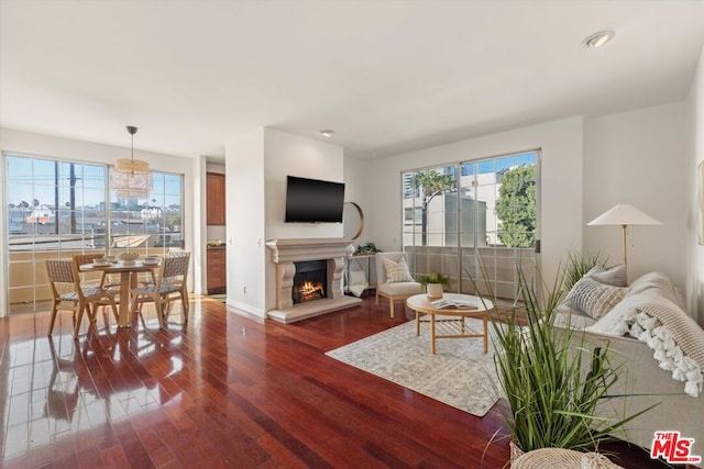 living room featuring hardwood / wood-style flooring