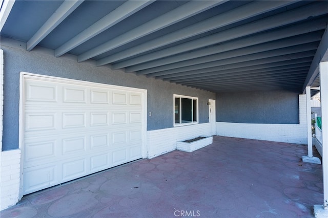 view of garage