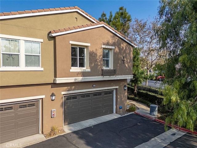 view of home's exterior with a garage