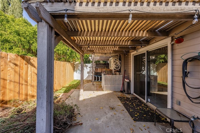 view of patio with a pergola