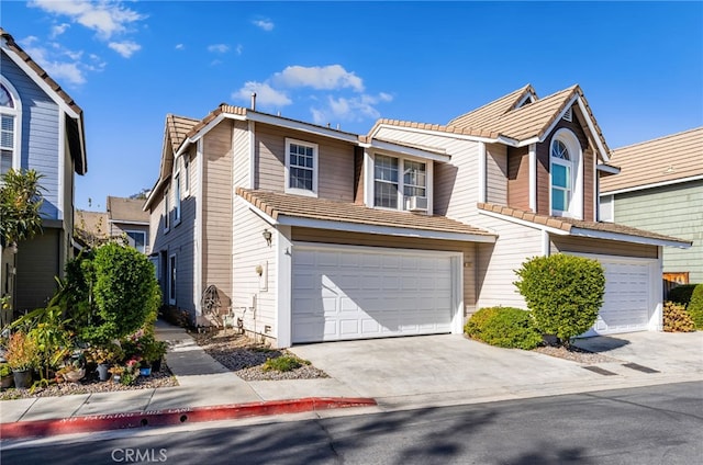 view of front of home with a garage