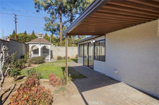 view of yard with a gazebo