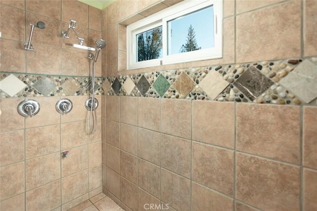 room details with tiled shower