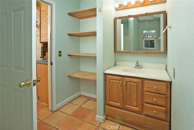 bathroom featuring vanity and tile patterned floors