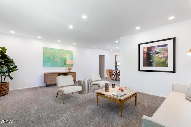 living room with carpet floors