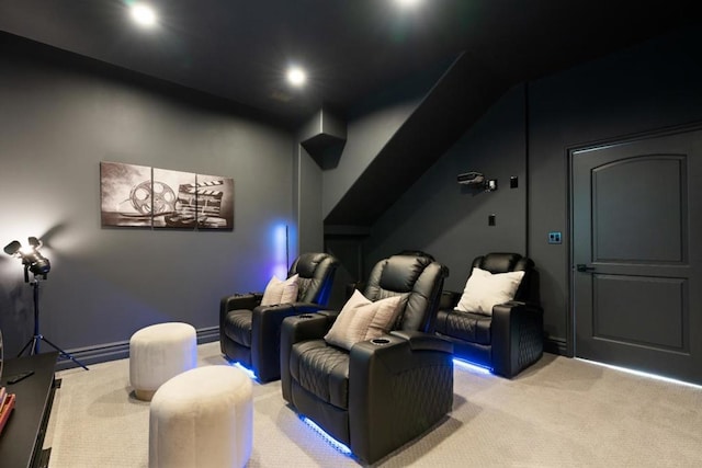 view of carpeted cinema room