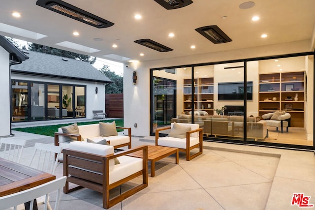 view of patio featuring an outdoor hangout area