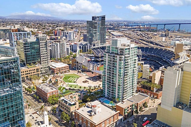 property's view of city featuring a water view