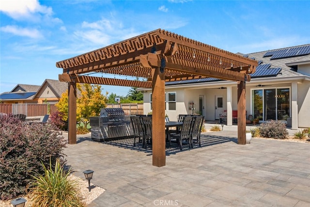 view of patio featuring a pergola