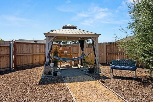 view of patio with a gazebo