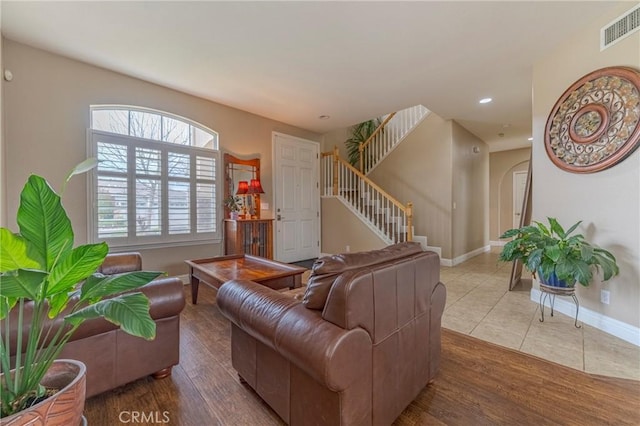 view of tiled living room