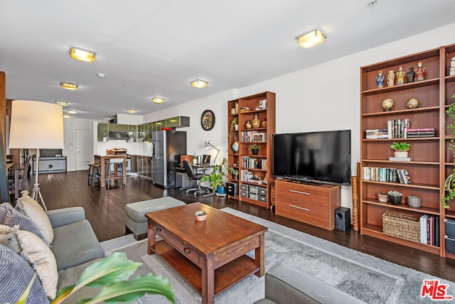 living room with wood-type flooring